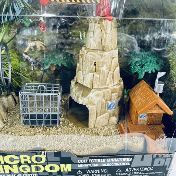 Animal Planet Micro Kingdom African Rescue Center Playset Lion Zebra Hippo - Picture 2 of 8